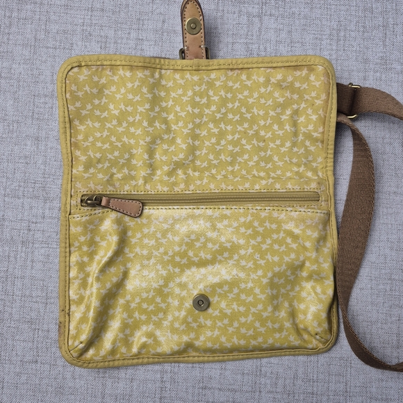 Fossil Key-Per Vintage Crossbody Bag Coated Canvas Tree Bird Nature Print Y2K - Picture 9 of 13